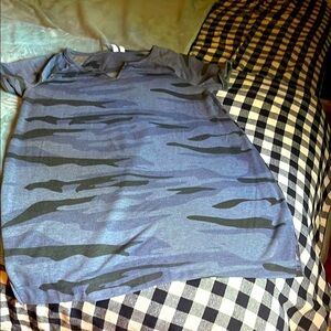 Blue and Black Camouflage T-Shirt dress